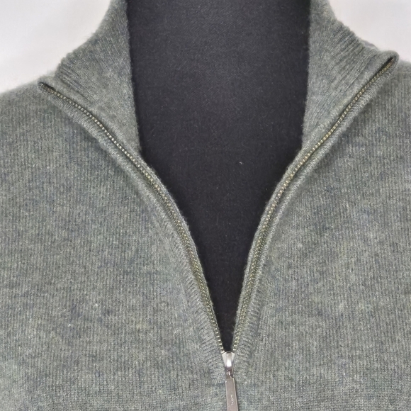 Forte Cashmere Mock Neck 1/4-Zip Sweater - Size L - Picture 5 of 10